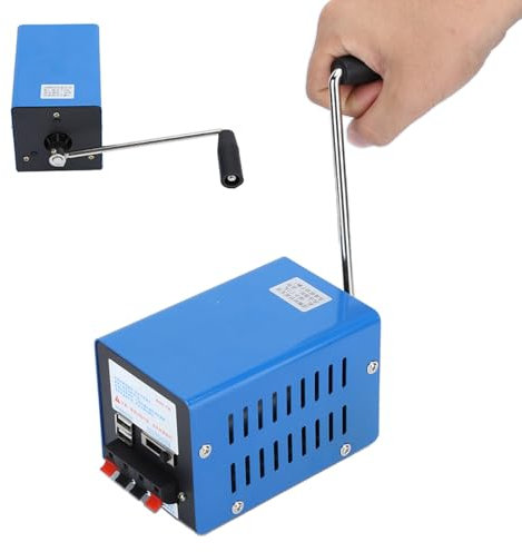 GOWENIC Generador de Manivela, Generador de Manivela F20 de 20 W, Estación de Energía Portátil, Generador Recargable para Teléfono Celular, Luz Nocturna USB, Ventilador USB, Energía Móvil