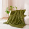 Nayoroom Kuscheldecke Winter Flauschig Kaninchen Fleecedecke 220x240 cm Grün Warm Fellimitat Decke Kuschelig Wolle Aesthetic Wohndecke Olivgrün Wolldecken Weiche Sofadecken für Couch überwurf Set
