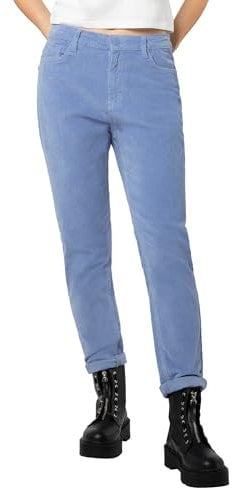 Eight 2 Nine Damen Cordhose, Hohe Taille, Mom-Fit, Lässiger Stil Light-Blue L