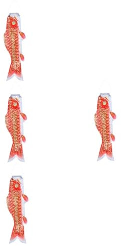 POPETPOP 4 Pièces Banderole De Carpe Drapeau De Poisson Cerf-Volant Banderole De Vent De Poisson Pendentif De Restaurant De Sushi Drapeaux Extérieurs Drapeaux De Poisson Chinois Manche À