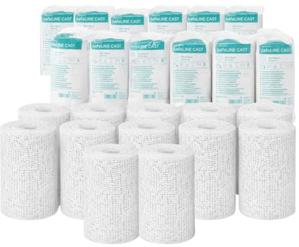 Gipsbinden 12er Set 7,5 cm x 3 m – schnelltrocknend & hautfreundlich – für Babybauch Abdruck, Gipsabdruck, Basteln, Modellieren und Maskenbau