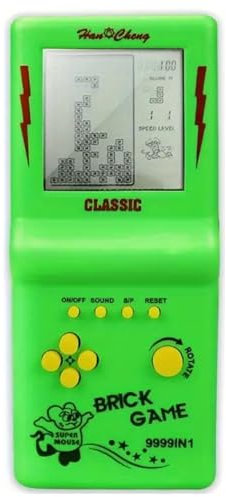 Deco Life® 3.5-inch Large Screen Retro Brick Game Console Built-in 23 Classic Games for Gamers and Children Portable Battery-Powered Handheld Gaming Console - Green