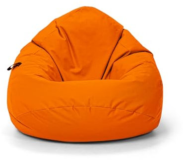 Nadimaideal Sitzsack Tropfenform Kastanie | Bodenkissen für Kinder & Erwachsene | Indoor & Outdoor | Gaming Sitzsack - Sitzkissen - Beanbag | Füllung EPS Perlen (Orange, XL-Durchmesser 77 cm)