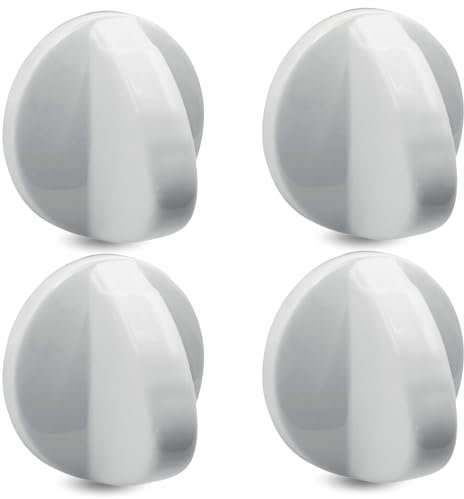 CHEFZOCO Manija perilla mando para Horno Teka, Perilla placa de vitrocerámica Teka, Perillas de Cocina Teka, Manija cocina de gas Teka, Eje 5.5 mm, Diámetro 42 mm, Color Blanco, 4 unidades