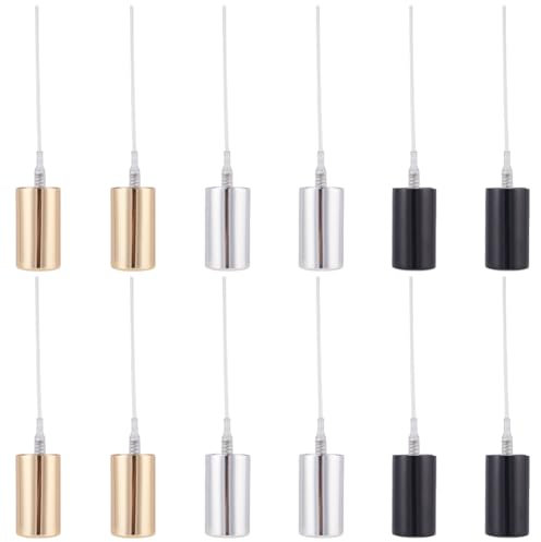 WEBEEDY 12 PCS Replacement Atomizer Caps Reusable Spray Bottle Tops Caps Essential Oil Perfume Spray Tops Fine Mist Sprayer Caps for Cosmetic Body Sprays,17mm Pump Top Head(Black, Gold, Silver)