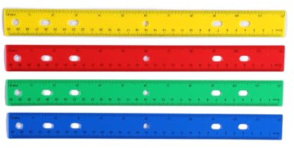 Fazvncv Klares Lineal mit Loch, 30,5 cm, gerades Lineal, Zoll und Zentimeter, Doppelskala, Zeichenlineal, Mathematik-Messwerkzeug