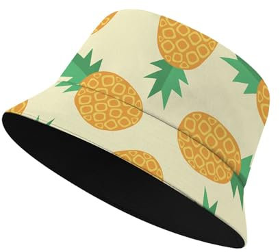 Fischerhut modischer Sommerhut Wende-Design,Lustige Ananas Modischer Sommer Bucket Hut Anglerhut für Damen Herren