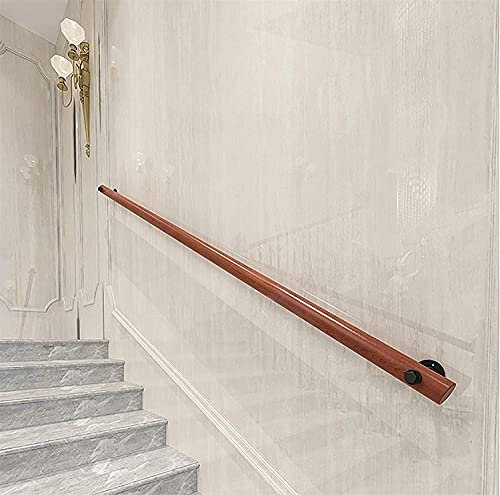 Holzleiter mit Beschlägen für Senioren/Kinder, barrierefreie, rutschfeste Griffstange, Wandmontage, Innenhandlauf für Zuhause, Garten, Lofts – 6 m