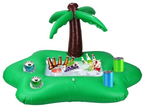Gosknor Schwimmender Getränkehalter für Den Pool, Kokosnussbaum Aufblasbarer Schwimmender Getränkehalter Cooles Zubehör Sommer-Poolpartys Aufblasbare Pools Zubehör für Erwachsene