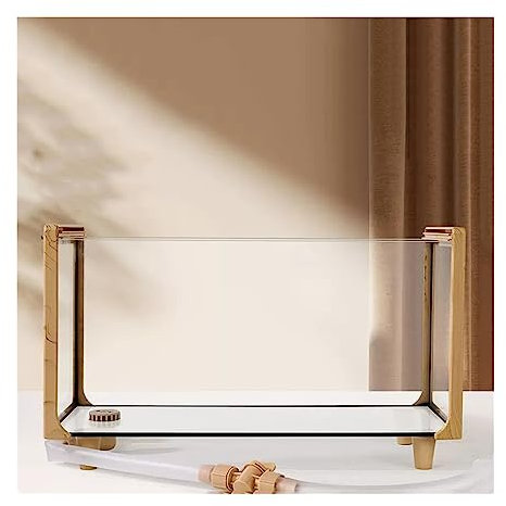 Bocal à Poisson Réservoir de Poissons avec Cadre en Grain de Bois réservoir de Poissons rectangulaire en Verre boîte d'alimentation écologique spécial Grand réservoir de Tortue d'aquarium Transparent