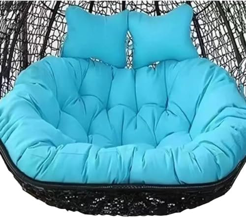 Hängesessel Kissen, Twin Sitzkissen Hängesessel 2 Personen,waschbar Auflage für Polyrattan/Rattan Hängeschaukel,Polster,Hängekorb,Schaukel Korb,Schaukelkissen Rückenkissen(N(Size:150 x 110 cm,Color:E)