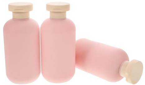LIFKOME Travel Liquid Containers 3Pcs Pink PE 200Ml Leakproof Flip Cap Bottles for Shampoo, Conditioner and Boys and ’ Bath Use