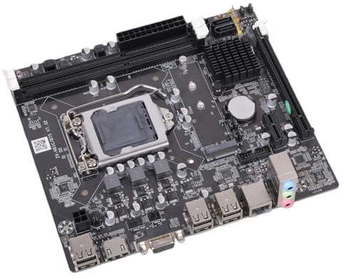 Elnwnnkc Scheda madre MicroATX H61 per computer compatibile con processori Socket 1155, 10 porte USB