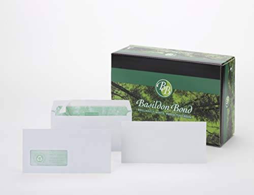 Basildon Bond DL Recycled White 120gsm Peel & Seal Wallet, Box 500 Envelopes