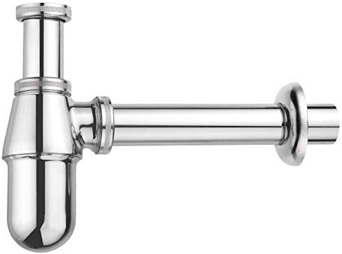 Cornat T317605 Tasse de Siphon Anti-Odeur pour lavabo, 1 1/4'', 75 mm, chromé, Multicolore