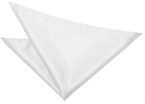 DQT Plain Satin Formal Casual Wedding Handkerchief Pocket Square Hanky - White