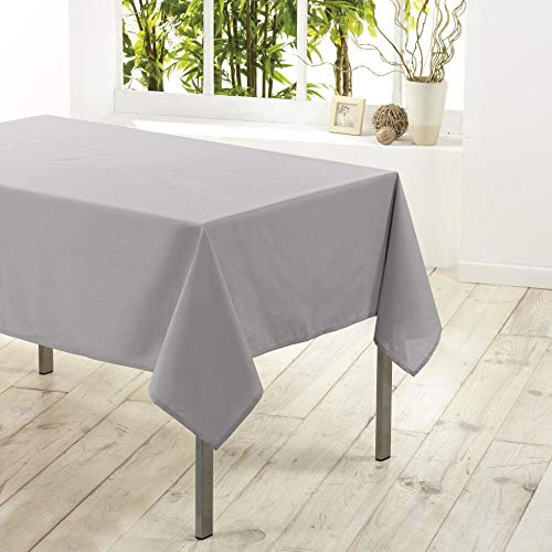 Douceur d'Intérieur, Nappe Rectangle (140 x 200 cm) Essentiel Gris, Polyester