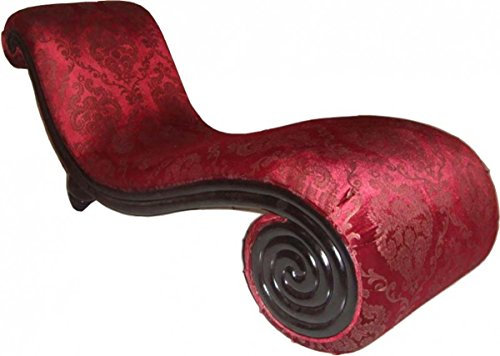 Casa Padrino Barock Chaiselongue Mod3 Bordeaux Rot Barock Muster/Schwarz Limited Edition - Barock Möbel