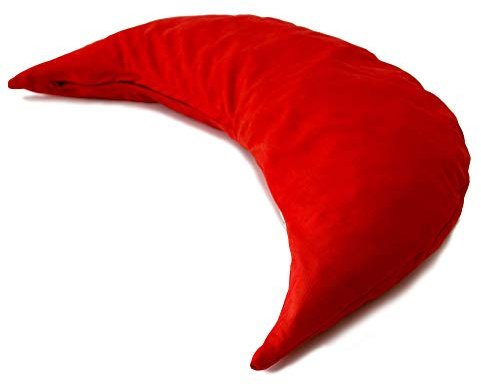 GIRAFFENLAND Halbmond mit Bio-Dinkelspelz rot- Dinkelspelzkissen | direkt befüllt