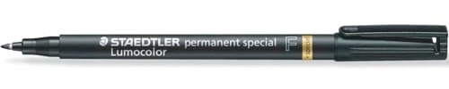 Staedtler Pack of 3 Lumocolor Permanent Marker Pens Special 319F Fine Tip - Black
