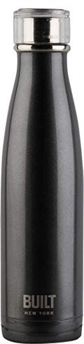 Built Perfect Seal Double-Walled Insulated Stainless Steel Water Bottle, 480 ml, Charcoal