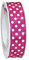 Präsent Polka DOTS Band mit Drahtkante Magenta/weiß, 20 m gepunktetes Dekoband, 25 mm Breite, leicht biegsames Schleifenband zum Dekorieren & Basteln, für besondere Anlässe