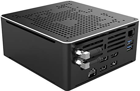 Partaker Powerful Gaming Computer, Intel Xeon E-2186M, Desktop PC, 6 Cores 12 Threads, Fan Mini PC, Windows 11 Pro, 2xNICs, 4xUSB 3.0, 2xUSB 2.0, HD/DP Port,8GB Ram 240GB SSD