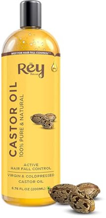 Rey Naturals, 100% puro pressato a freddo olio di ricino – idratante e guarigione, per la pelle secca, la crescita dei capelli – per pelle, capelli, ciglia (ml)