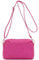 FashionPuzzle Petit sac à bandoulière triple fermeture éclair, fuchsia, Taille unique