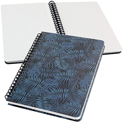 SIGEL JN602 Spiralblock A5 dotted Notizblock Bullet Journal Jolie, 120 Seiten, blau/schwarz, vegan, aus nachhaltigem Papier hergestellt