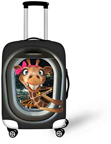 Chaqlin Reisegepäck Abdeckung lustige Giraffe gedruckt Stil Spandex Koffer Schutz waschbar Gepäck Abdeckungen passen 26 -30 Zoll Gepäck