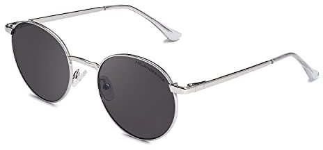 CLANDESTINE - Sonnenbrille Orbita 11 Silver Blue Grey - Gräuliche Nylon Gläser und Stahlrahmen - Sonnenbrille für Männer und Damen - Mit Smart Vision Technology - Bessere Sicht und Geringere Blendung