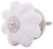 Möbelknöpfe Keramik Weiß Porzellan 40mm Landhausstil Shabby-Chic Schrankknopf Türgriff (Kürbis Silber)