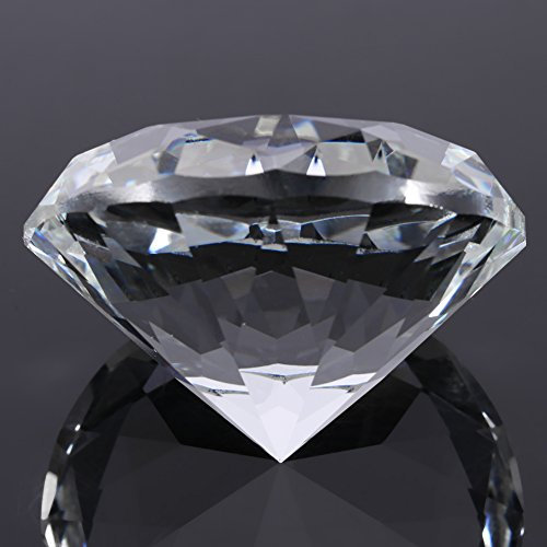 HEEPDD 60mm Pierre De Diamant Synthétique, Grand Rond en Cristal Clair Verre Cristal Artificiel Bijoux Paperweight pour Home Office Décoration