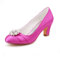 Emily Bridal Scarpe da Sposa Décolleté Tacco Grosso in Raso di Seta da Donna con Cristalli (EU37, Fucsia)
