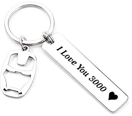 VU100 I Love You 3000 Schlüsselanhänger für Herren Frauen Jungen Mädchen, Avenger Fan Iron Man, Geburtstag Valentinstag