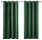 Deconovo Vorhang Verdunkelung Ösen Gardinen Wohnzimmer Gardinen Blickdicht, 138x117 cm(HöhexBreite), Waldgrün, 2er Set