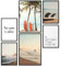 Papierschmiede® Mood Poster Set Surfers Holiday, Gerahmte Bilder (Rahmen: Material und Farbe wählbar), Wohnzimmer Deko Schlafzimmer, 2x DIN A3 und 4x DIN A4, Wellen Meer Strand Palmen