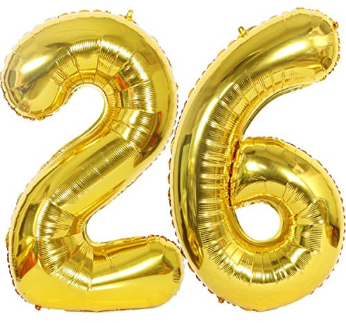 Helium Luftballons 26 gold Geburtstagsdeko 40 26 Geburtstag Party Deko Supplies,ballon 26 geburtstag,26 luftballon gold,folienballon 26 geburtstag mann frau ballon 26 geburtstag deko gold(26)