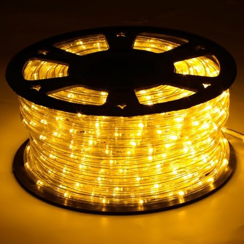 Cecaylie 10m LED Lichtschlauch, 240 LEDs Lichterschlauch, Lichterkette Wasserdicht, für Outdoor Balkon, Terrasse, Hochzeit, Party, Gelb Lichtschläuche