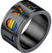Bandmax Herren LGBT Spinner Ring Schwarz Größe 54 drehbarer Bandring 11mm breit Love is Love Verlobungsring Ehering Gay Pride Schmuck LGBT Accessoire für Männer Frauen