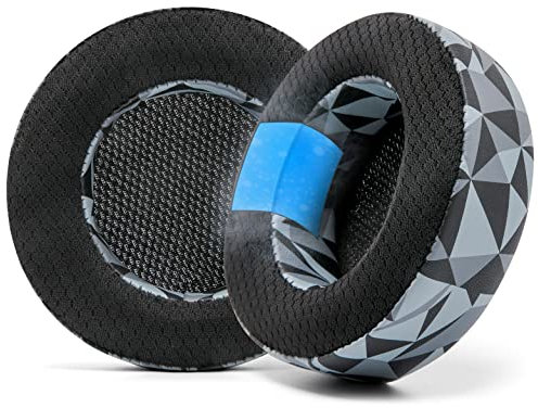 WC Freeze Virtuoso – Ersatz-Ohrpolster aus Hybridgewebe mit Kühlgel für das Corsair Virtuoso Gaming-Headset, hergestellt von Wicked Cushions, verbesserte Dicke und Schallisolierung | Geo Grey