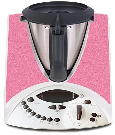 Deko Schutz Aufkleber kompatibel mit Küchenmaschine Thermomix TM31 Design Sticker Klebefolie Zubehör Küchengerät wasserfest selbstklebend R182 (04 Glitzer Hellrosa)