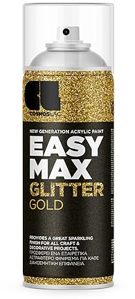 COSMOS LAC Sprühlack Transparent mit Glitter Gold - Spraydosen DIY Lack - Sprühfarbe Acryl Spray - Paint Farbspray Sprühdose Lackspray (Glitter Gold)