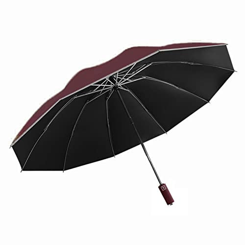 Meichoon Umgekehrter Regenschirm mit UV-Schutz, tragbar, kompakt, winddicht für Regen, automatisch, zusammenklappbar, umgekehrt, für Auto, Reise, Sonnenschirm mit Sicherheitsreflektorstreifen,