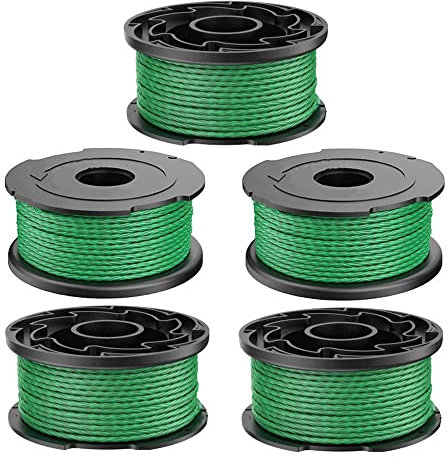 Bobina de hilo para Black y Decker GL7033 GL8033 GL9035 A6486 desbrozadora inalámbrica 2,0 mm 6,1 m, bobina de hilo de repuesto corte borde para Black and Decker A6486 (5 unidades)