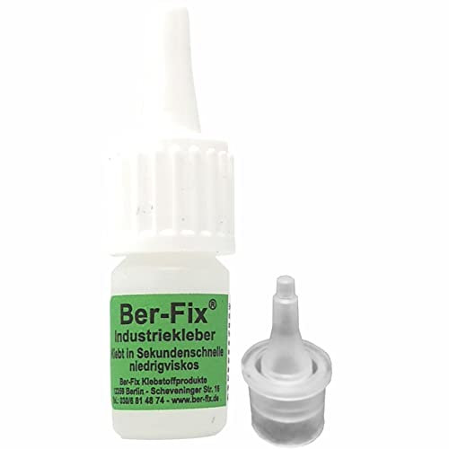 Ber-Fix Industriekleber mittelviskos (100 mPas) 4g leicht dickflüssig universell einsetzbar für Industrie und Heimwerker extra stark und vielseitig für Kunststoff Metall Holz PVC Gummi Keramik
