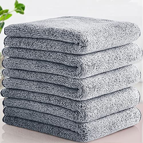SHBaizoy 10 Stück Mikrofaser Reinigungstücher,Küche Reinigungstuch,Universal Putztücher,Reinigungstücher(25 x 25 cm, Grau)