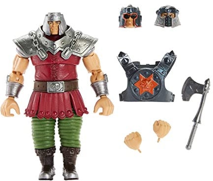 MASTERS OF THE UNIVERSE Masterverse Ram Man Actionfigur - 30 Bewegungspunkte, abnehmbarer Brustpanzer, 3 Köpfe, 2 Handsets, Kampfaxt, für Kinder ab 6 Jahren, HLB57