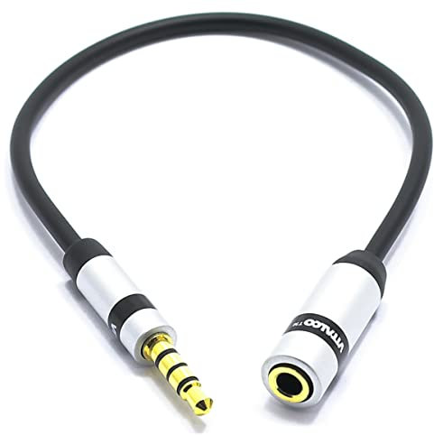VITALCO TRS a TRRS Adattatore per Microfono Cavo Mini Jack 3.5 TRS Femmina a 4-poli TRRS 3.5mm Maschio